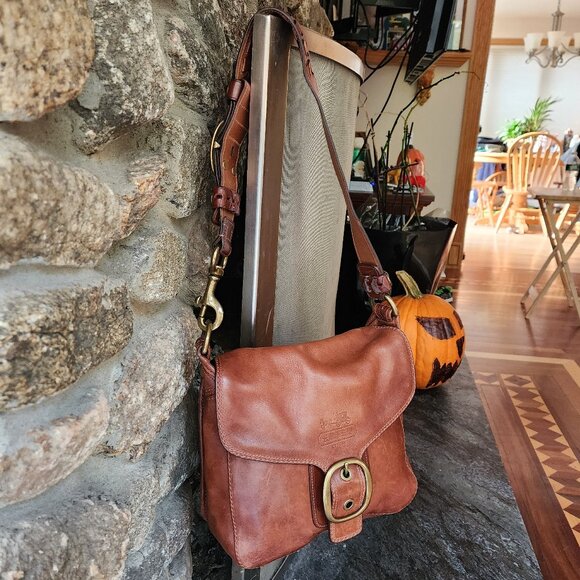 COACH J0769-11419 Bleecker Legacy Tattersall Flap Leather Shoulder Bag - Picture 7 of 16